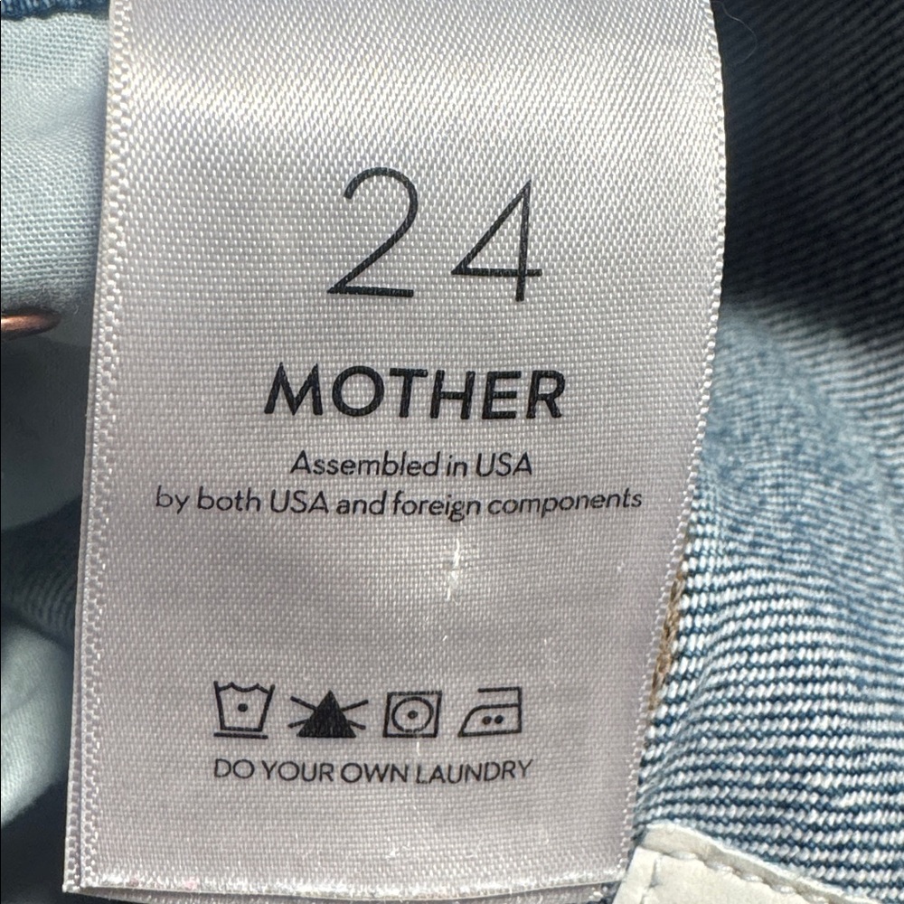 EUC MOTHER Superior Rambler Embroidered Blue Denim Jeans Size 24 - Picture 16 of 16